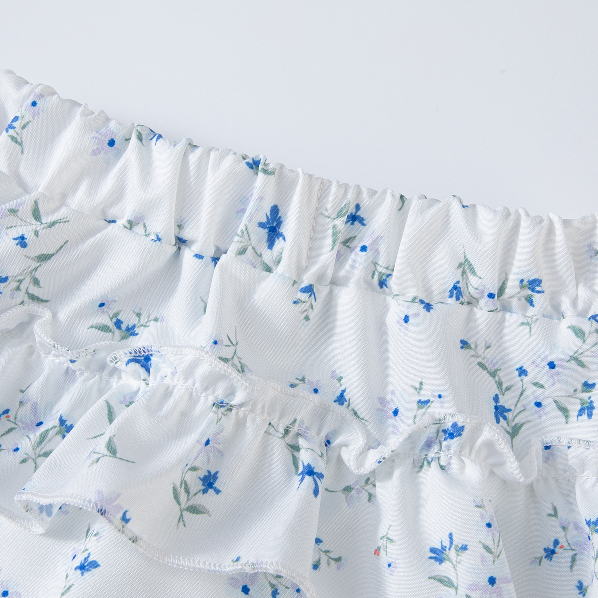 Baby Girl Summer Casual Set Floral Printed Back Bow Camisole Top, Baby Designer Clothing, Sweet Style, Suitable for Daily Wear and Outing, Party Wear 