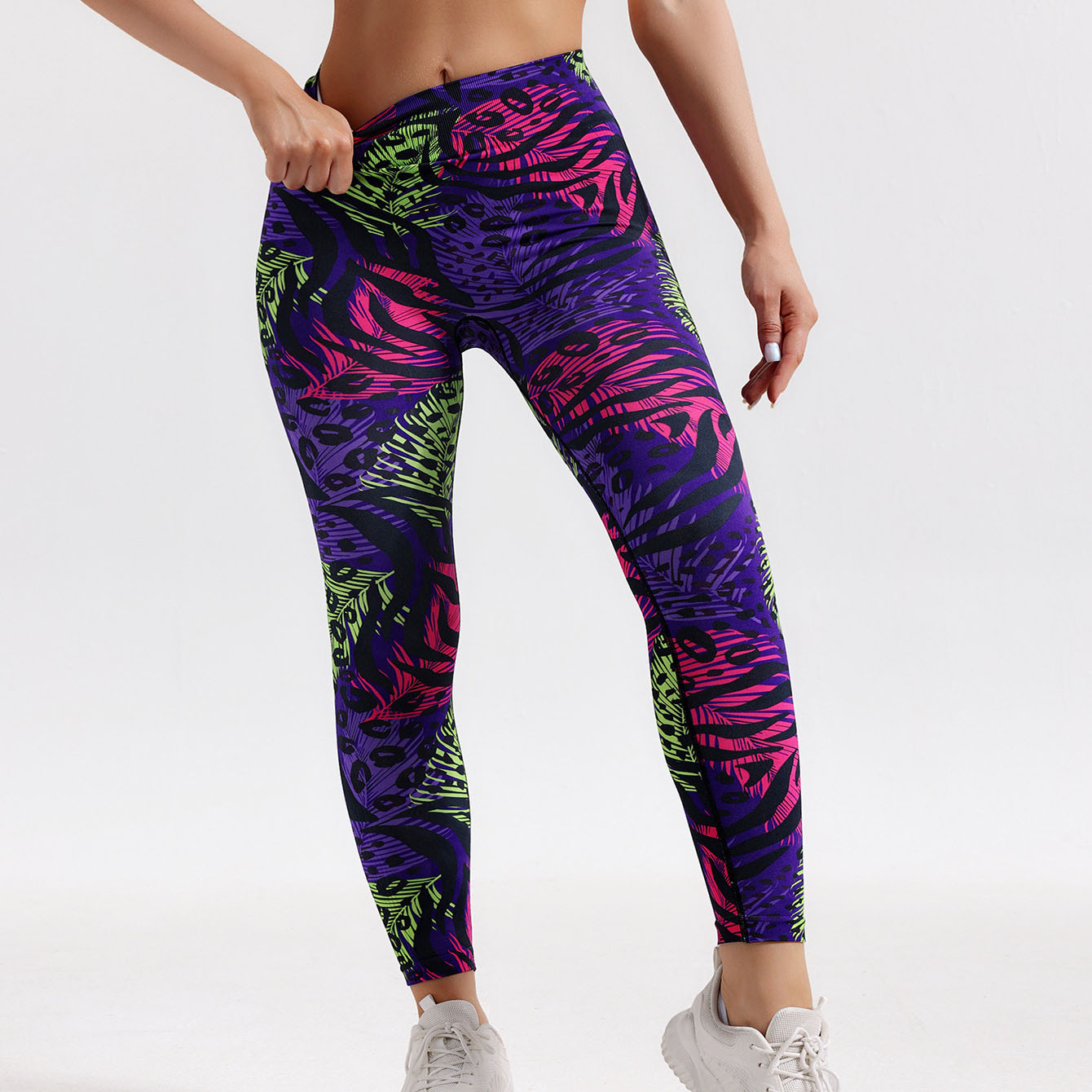 Seamless High-waisted Digital Printed Yoga Pants Outdoor Running Fitness Sports Hip Lift Slim-fitting Leggings