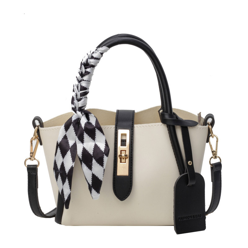 Free Shipping Urban Fashion Women's Designer Shoulder Bag Popular Handheld Vegetable Basket New Contrasting Color Splicing Handbag Simple Bucket 