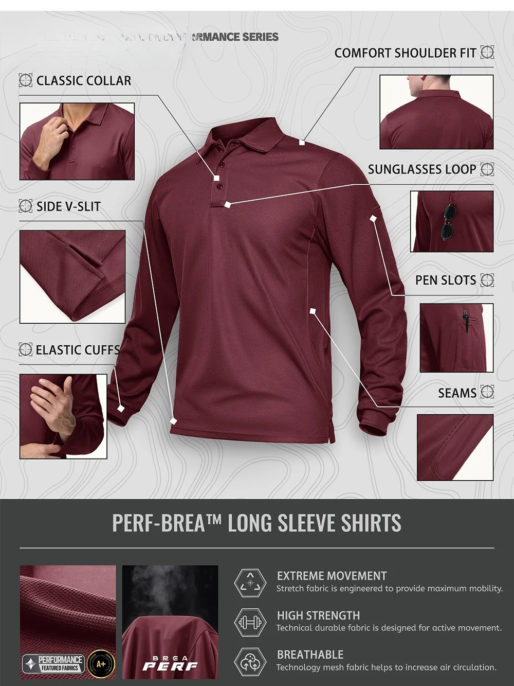 Summer Long Sleeve Performance Quick Drying Polos T-shirts Mens Office Shirt Golf Team Work Shirts Jersey Casual Tops