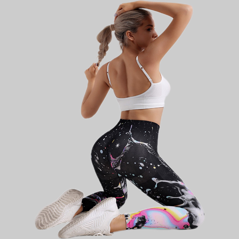Digital Printed Yoga Pants Women's Running Fitness Sports Hip Lifting Leggings Outdoor High Waist Sports Pants