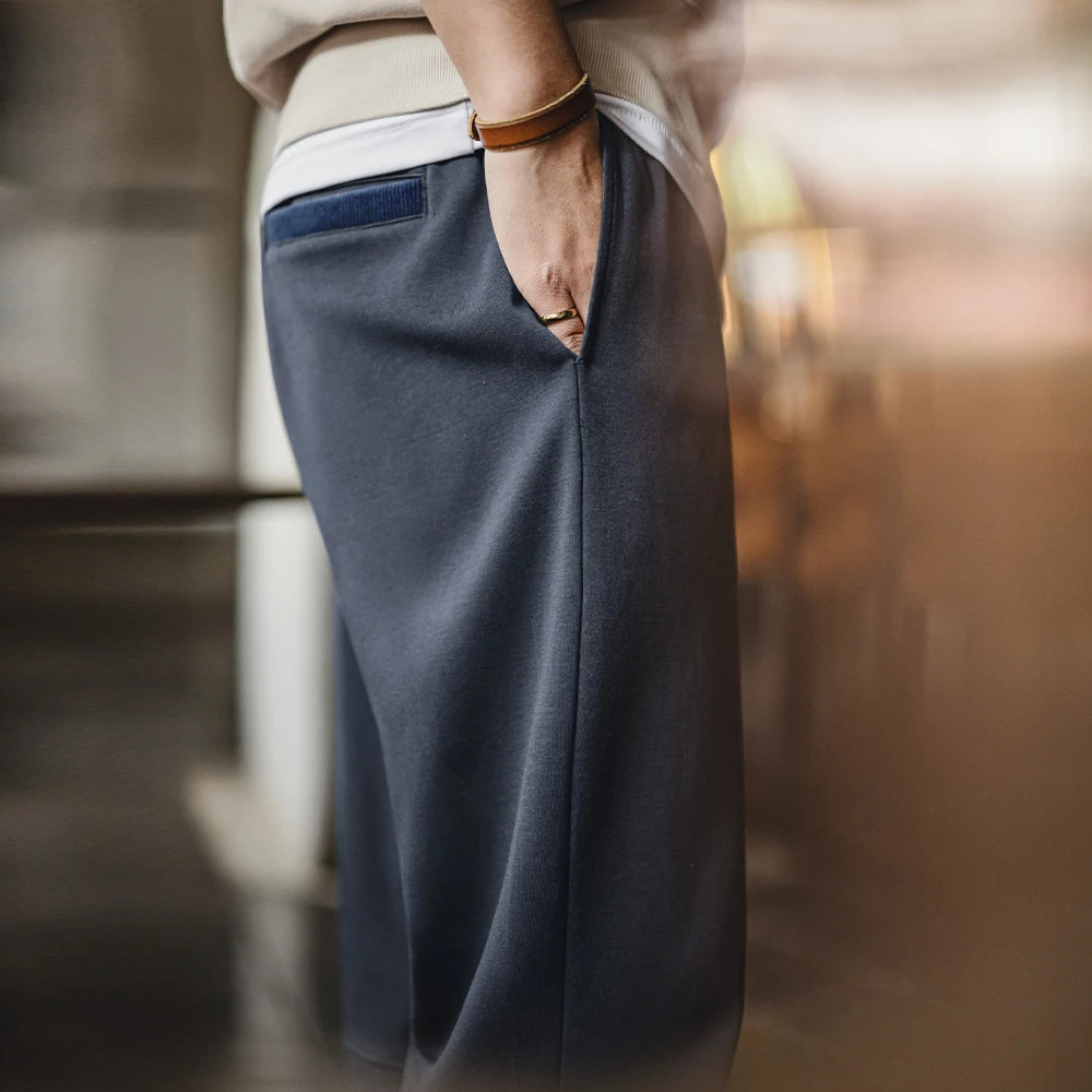 Maden Mens Spring Casual Solid color Sweatpants with Elastic Waistband All match Loose Straight Cuffed n for Sport Pants 250526