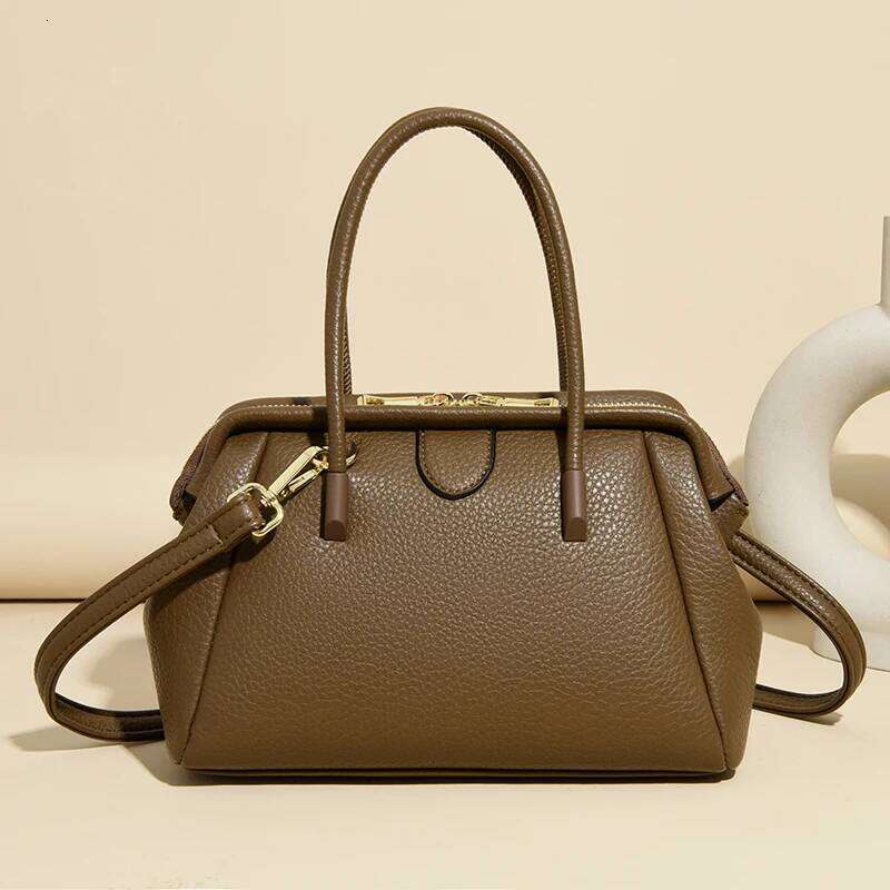 Brand Inspired Shoulder Bag - Premium Quality Leather Handbag With Adjustable Crossbody Strap & Gold Hardware