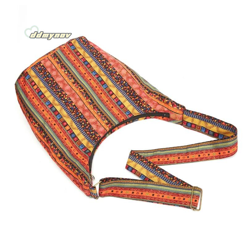 Annmouler Vintage Women Shoulder Bohemian Style Crossbody Quality Large Capacity Messenger Bag with Adjustable Strap ddmynov