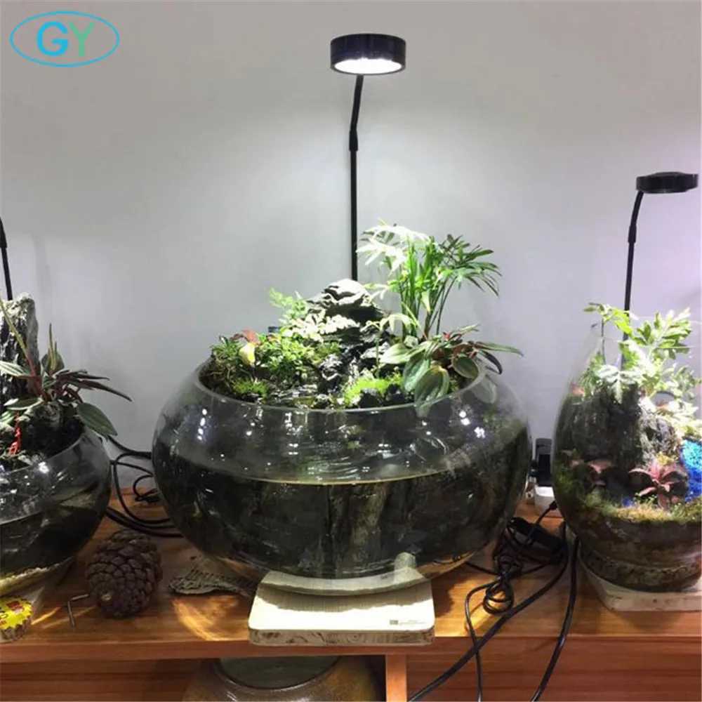 Dimmable 5W USB Gooseneck LED Plant Landscape Lights Black LED Aquarium Lighting 6000K Aquatic Plant Lights Eco-Bottle LightsXJ250526