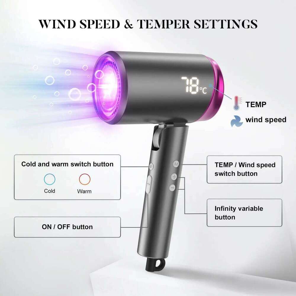 Sejoy Professional Ionic Blow Hair Dryer With Negative Ion Temp for Home Infinity TEMP/Wind Speed Setting