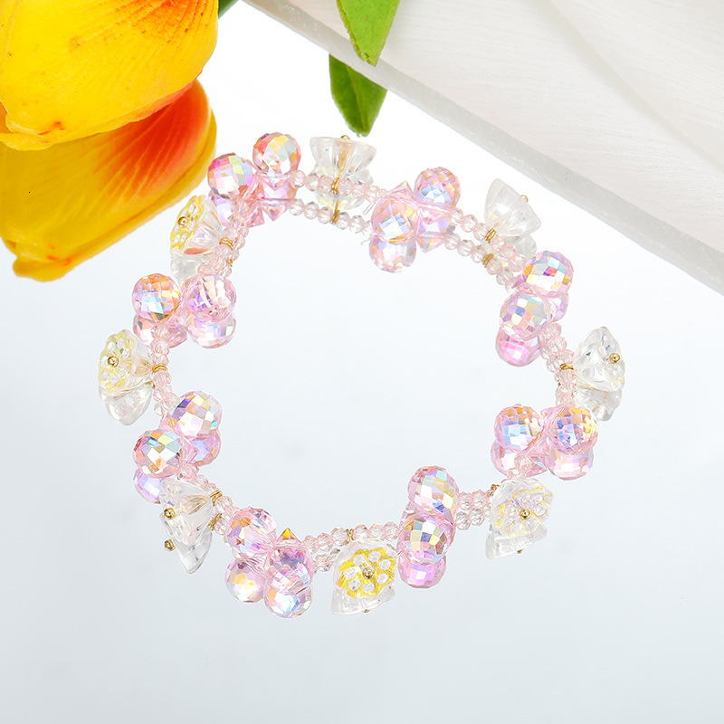 colorful crystal pendant, natural style, and personalized girl ankle bracelet