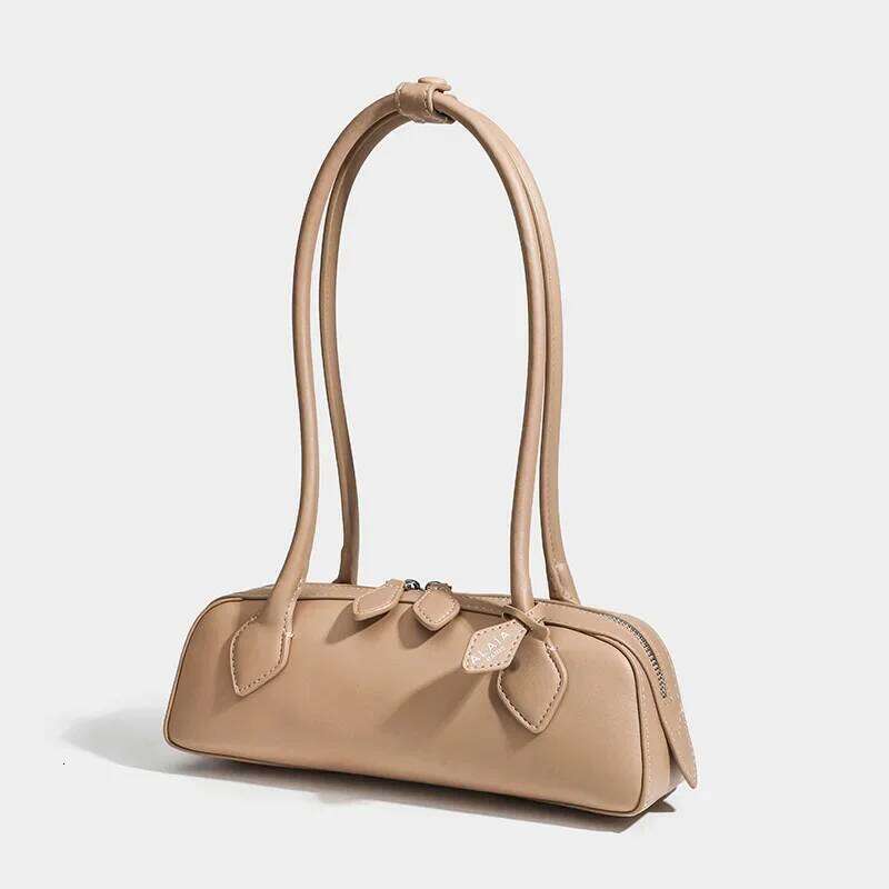 French Niche Sausage Vintage Underarm Bag Genuine Leather Women's Handbag Casual Commuting Versatile Single Shoulder