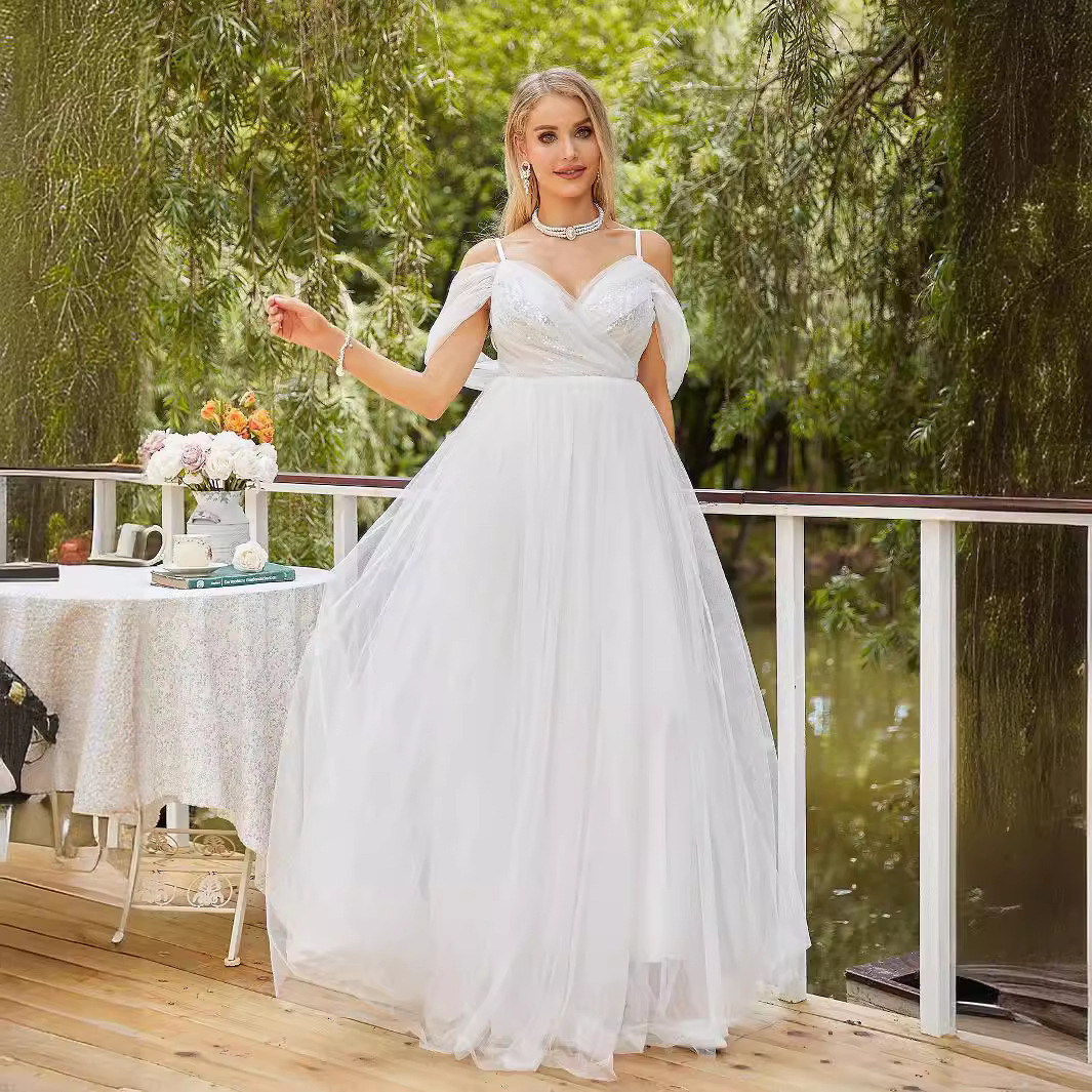 New Womens Wedding Bridal Dress Mesh Dress Grand Display