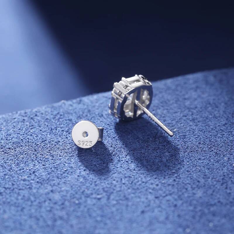 S 2.12ct Moissanite Ear Stud Earrings For Women Sterling Sier Sparkling Piercing Earring Fine Wedding Jewelry Gifts