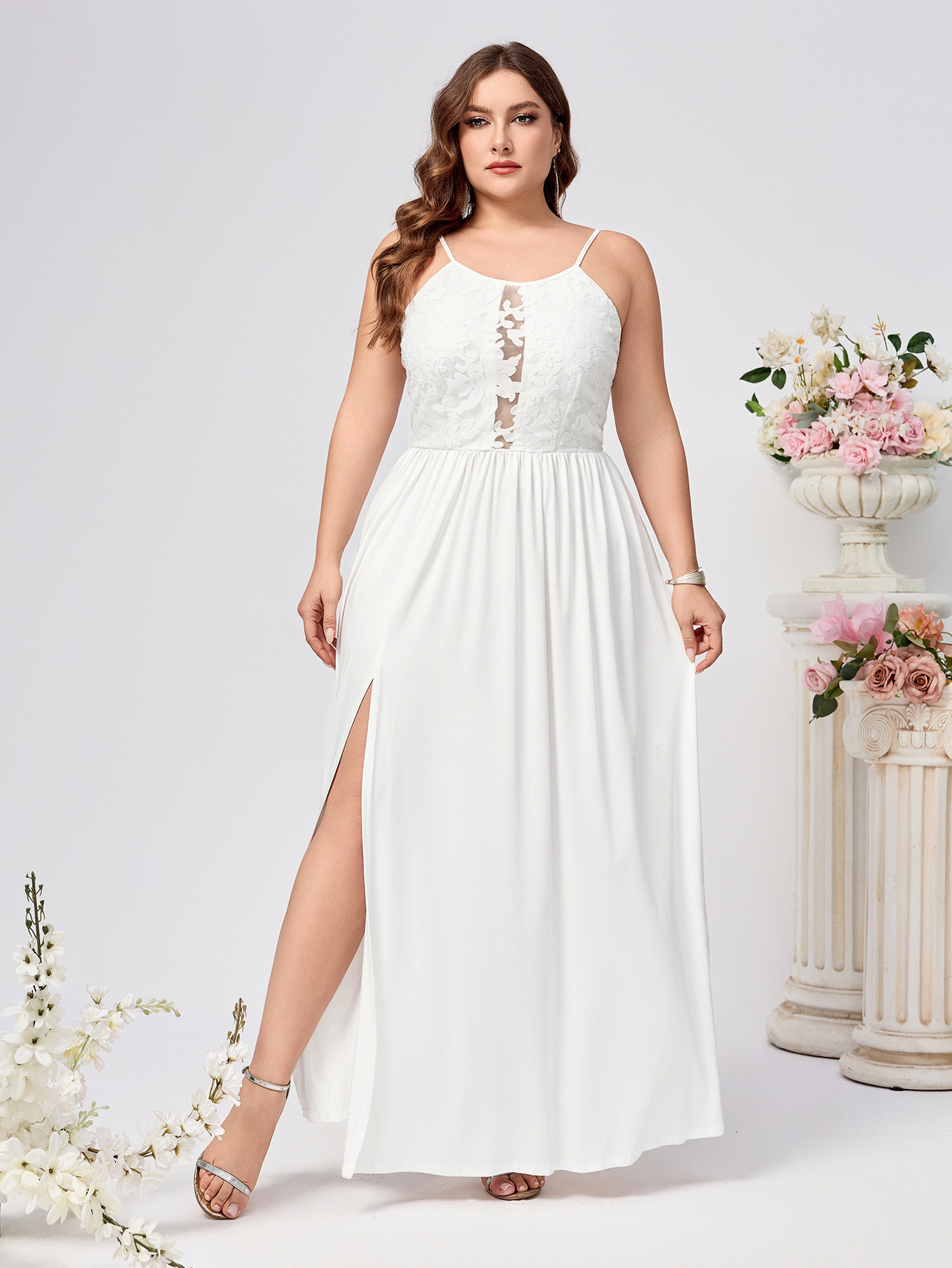 Solid color red sexy dress long skirt dress womens evening dress