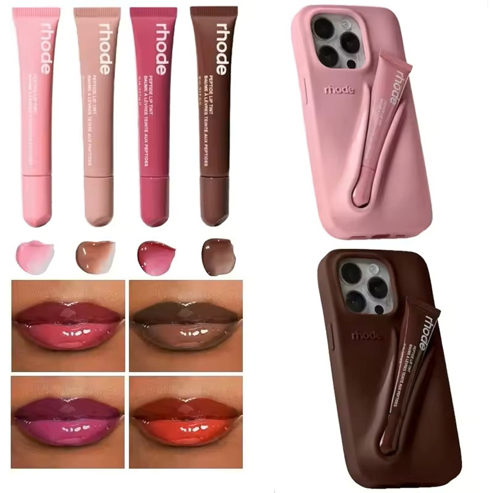 RHODE Lipstick phone case Silicone Hot Rhode Phone Case For iPhone 16 15 14 13 12 11 Pro Max Plus Portable Lip Gloss Holder Hot Soft Cover with box 15