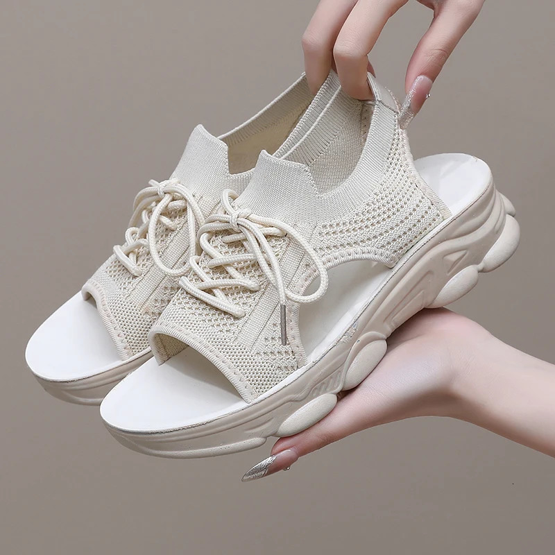 Summer Womens Casual Sandals with Breathable Uppers and Antislip Soles for Outdoor Travel 250526