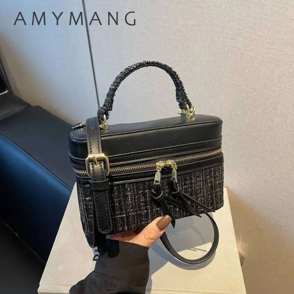 Women's Bags Designer Vintage Woolen Box Handbags Designer Shoulder Crossbody Bags For Women New Square Chains Sling Bag Clutch Lady