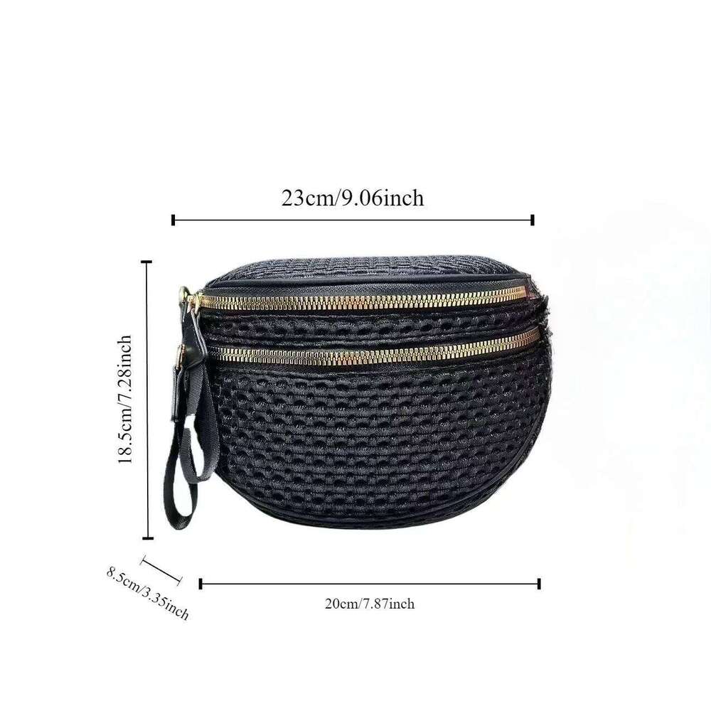 Women's Bags Designer Ladies' Fashionable Ed Mesh Shoulder Bag, Lightweight And Multi Partition Casual Handbag