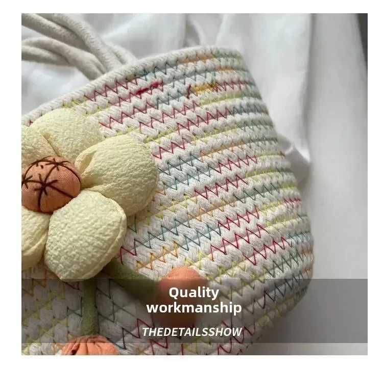 Spring And Summer Large-Capacity Straw Tote Bag Beach Bag Suitable For Vacation Shopping Commuting Use W250524