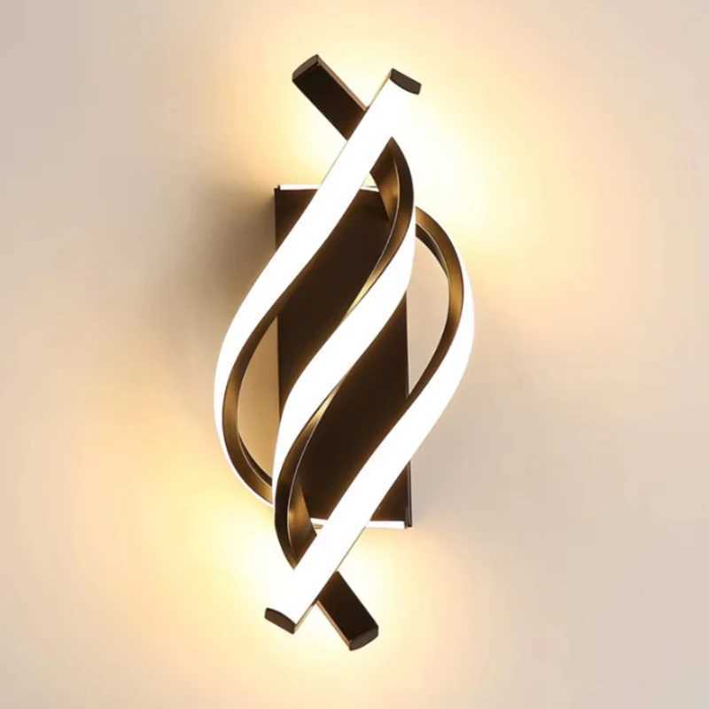 Curved Spiral Design LED Wall Lamp for Bedroom Bedside Corridor Living Room Staircase Corridor Lighting Fixture Home Decor LightXJ250526