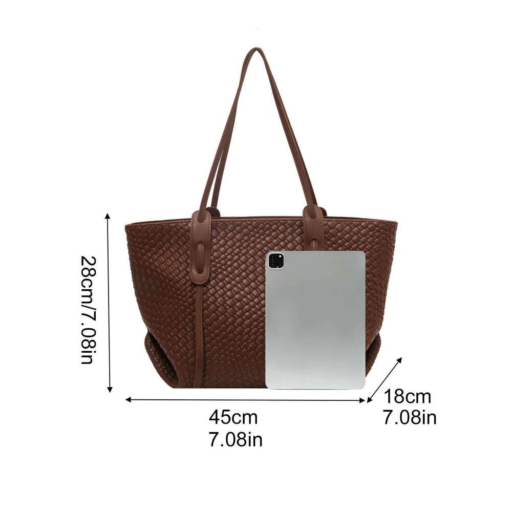 The minimalist elegant PU splicing large capacity handbag is for women stylish and durable design suitable forDH bag