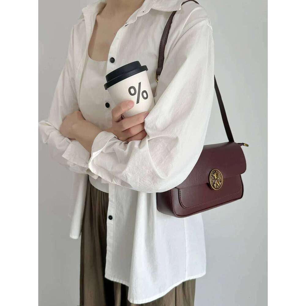 CGCBAG Fashion Designer Women's Vintage Square Crossbody Bag Simple High Quality PU Leather Brand Handbags Ladies