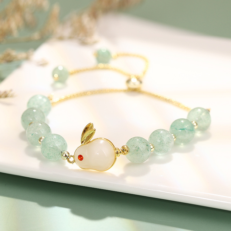 New Year of the Charm Mid-Autumn Festival Jade Rabbit Bracelet Light High grade Hand String Handwear