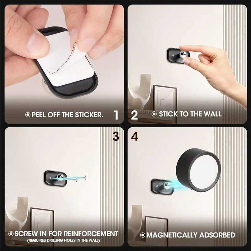 LED Wall Mounted Lights with Remote Wireless Magnetic Wall Sconces RGB Dimmable USB Rechargeable for Bedroom Bedside Night LightXJ250526