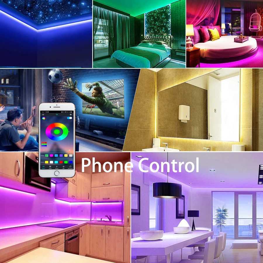 LED Strip Light 5050 USB Bluetooth Music Flexible Lamp Tape RGB Ribbon 1M 2M 3M 4M 5M DC 5V Decoration TV BackLight W250526