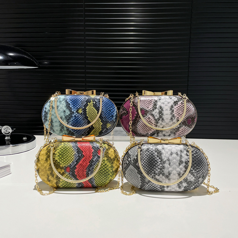 Snake Skin Pattern Personality Fashion High-end Luxury Women's Chain Crossbody Shoulder Bag