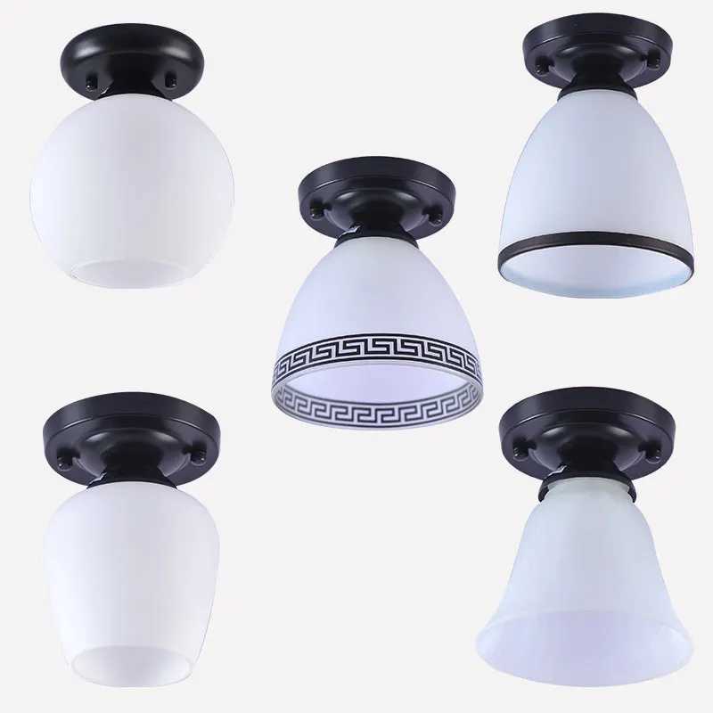 Nordic LED Wall Light with Frosted Glass Shade Retro Sconce for Bedroom Living Room Corridor E27 Home Decoration Lighting FixtureXJ250526