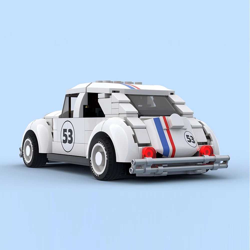 322PCS MOC Speed Champions Herbie Edition Beetle SportsCar Model Building Blocks Technology Bricks DIY Assembly Kids Toys Gifts M250526