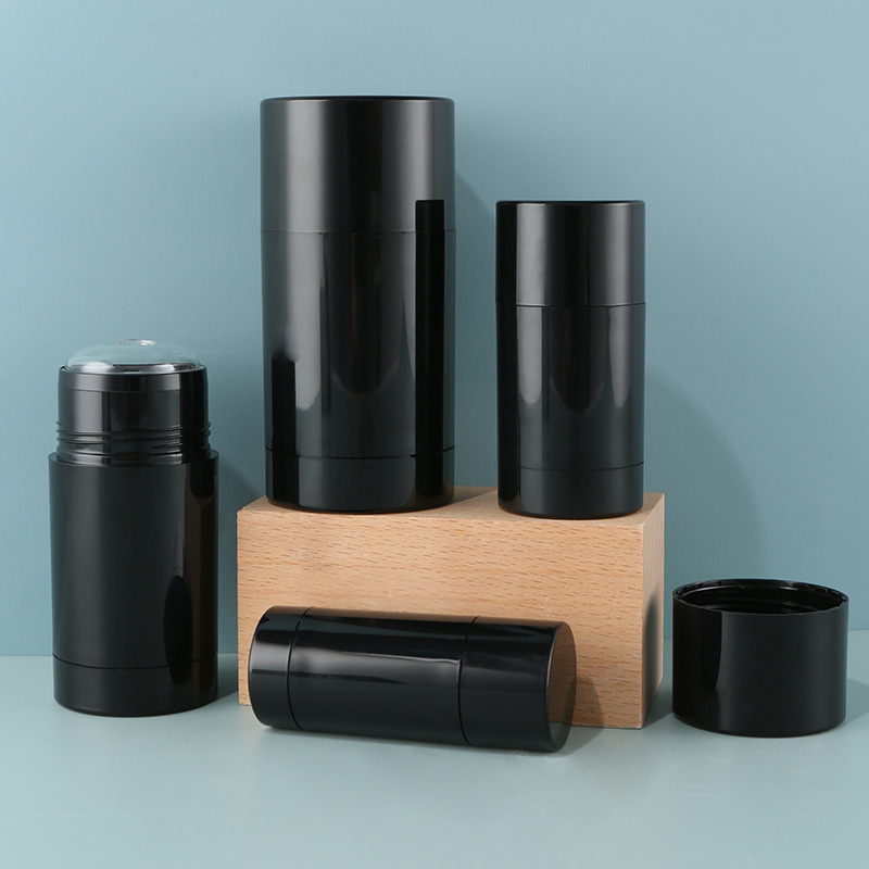 15ml 30ml 50ml 75ml Empty Black Deodorant Bottle Round Bottom Filling Stick Deodorant Container Refillable Twist up Tube