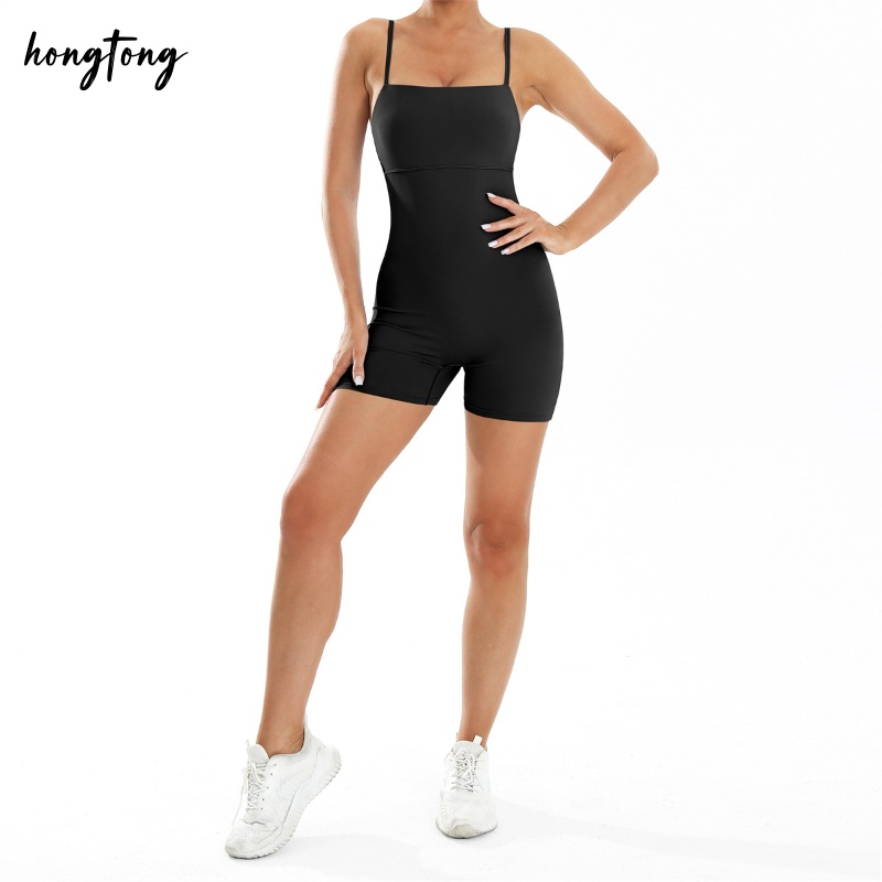 Woman workout sets elastic skinny sleeveless one piece yoga set bodybuilding backless gym clothes breathable moisture wicking quick dry active wear si