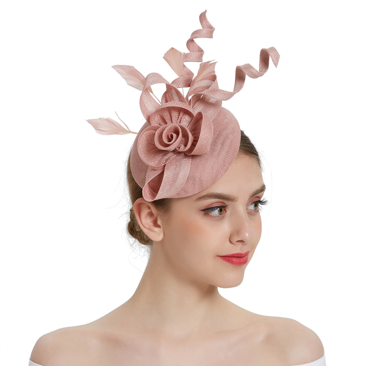 2025 Women Fascinator Hat Folding accessories Headband Bridal Hair Clip Accessories Cocktail Party Festival Hat 250520