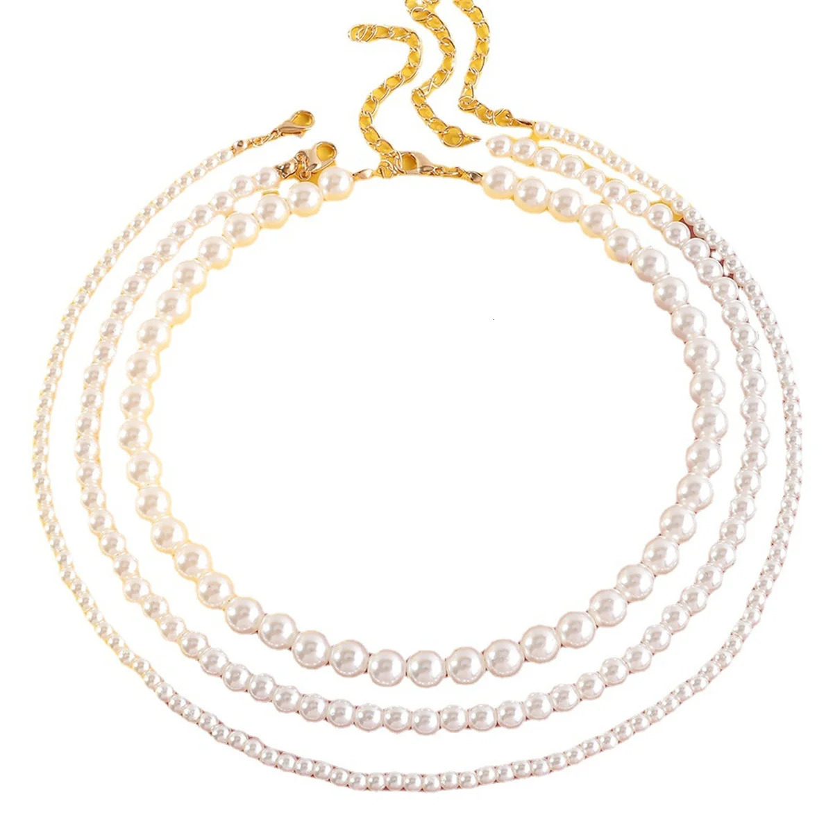 3Pcs/Set Multi-Layer Pearl Necklace Set for Girls Trendy Layered Choker Accessory Party Birthday Gift Ideas 250522