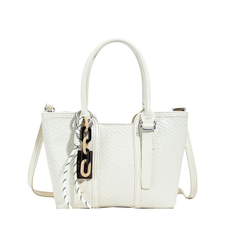 Korean Style Fashion Large Capacity Handbag Tote 2025 New Model Casual Shoulder Crossbody Bag with Textured Patchwork