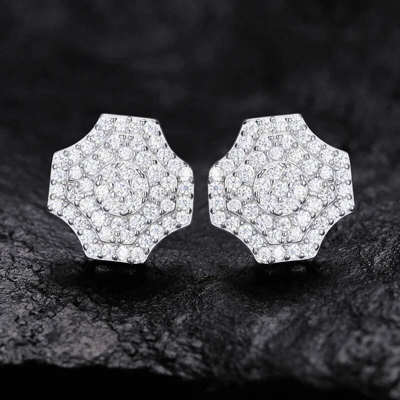 Classic Geometric Shape Moissanite Earring For Women Jewelry Top Quality 100% s Sterling Sier Fashion Earrings Engageme