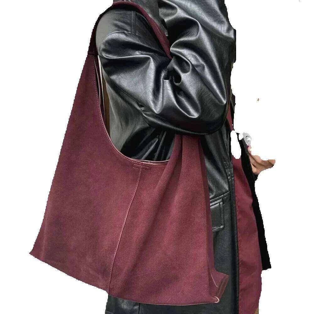 Designer Luxury Designer Luxury Designer Luxury Motingsome Oversized 42Cm Women Bag Saddle Purses 100% Natural Suede Leather Causal Tote Rommy Commuti