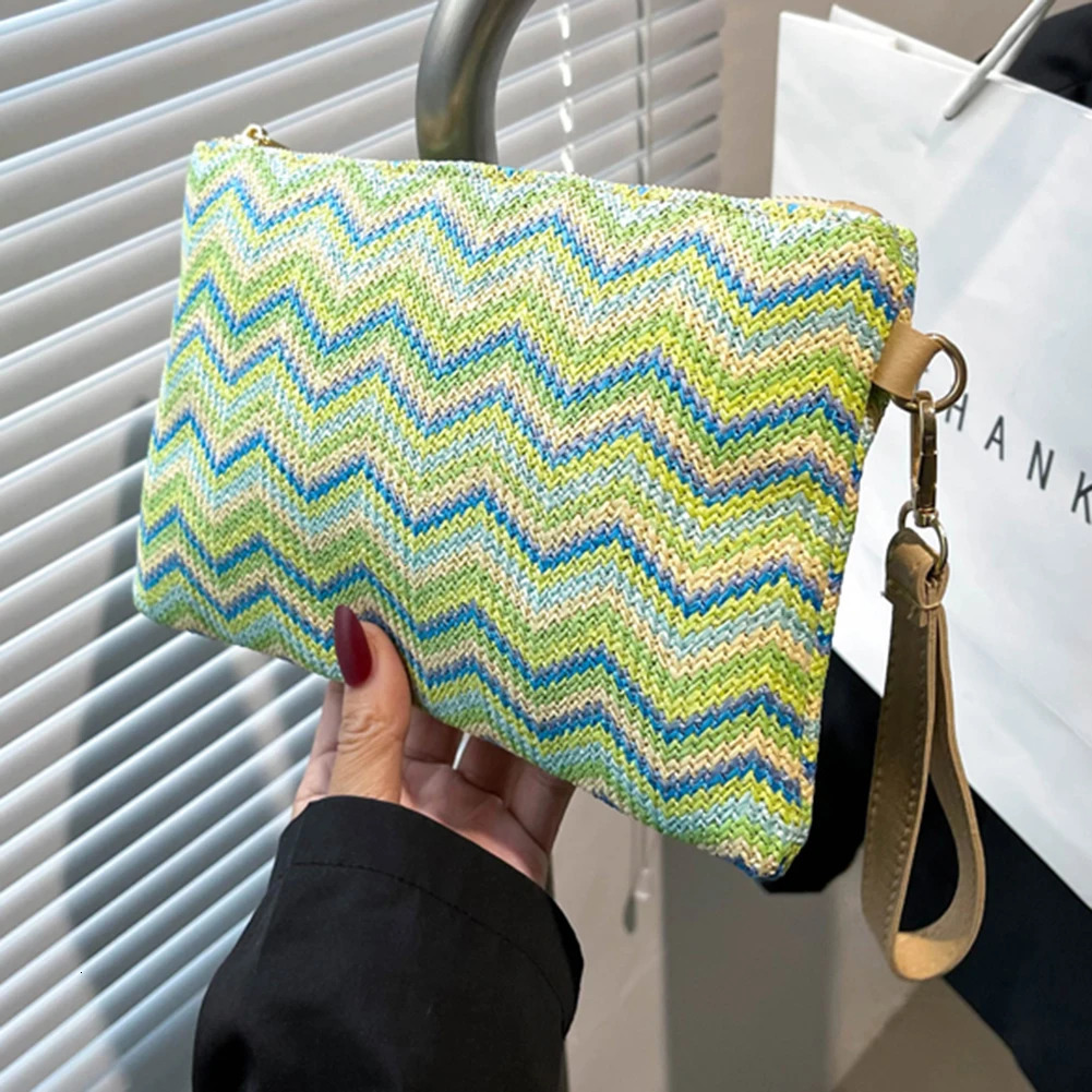 Women Envelope Bag Colourful Hand-woven Beach Clutch Bag Vintage for Shopping 250526