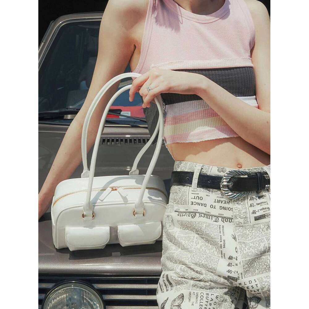 Women's Bags Designer South Korea Dizzy Needle Heo Yoon Zhen The Same Oil Wax Leather Bowling Multi-Pocket Underarm Bag Commuter Hand Bill Should