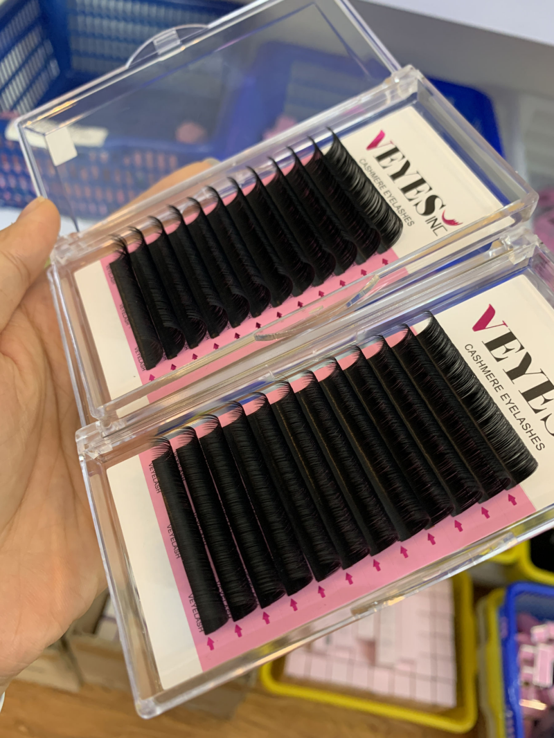 Veyes Inc Matte Black Silk Eyelash Extensions - Variety of Curls (JBLCD) with Sizes from 0.03-0.20 mm | Mix & Match by Length