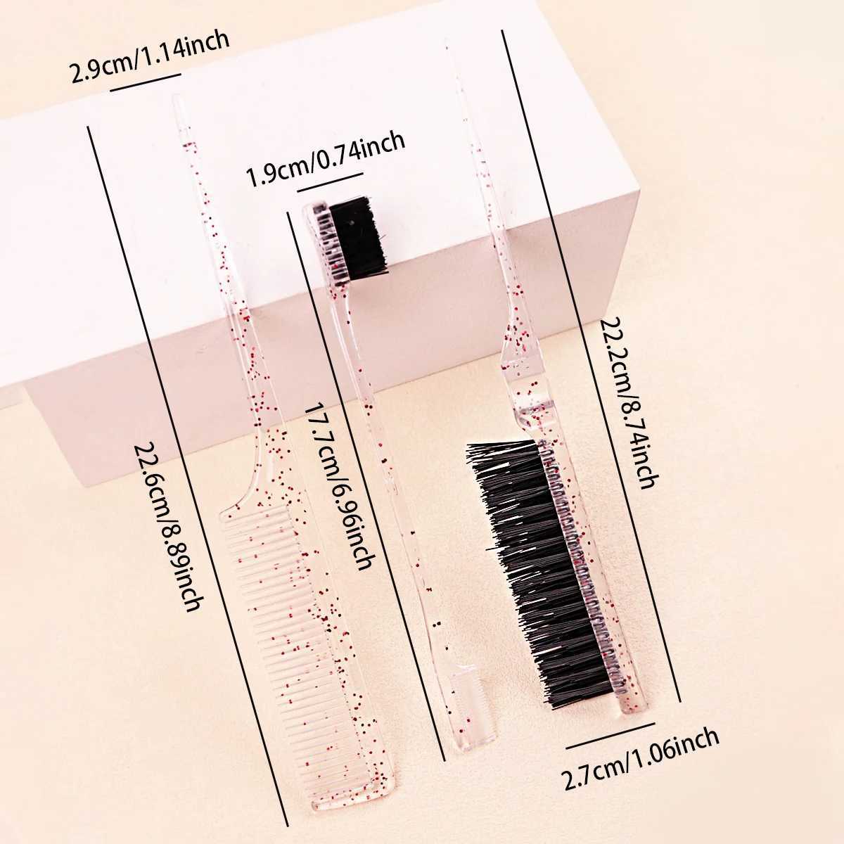 3PCS crystal hair comb set back brush tear style hair brush pointed tail comb suitable for thick and sparse hair care R250526