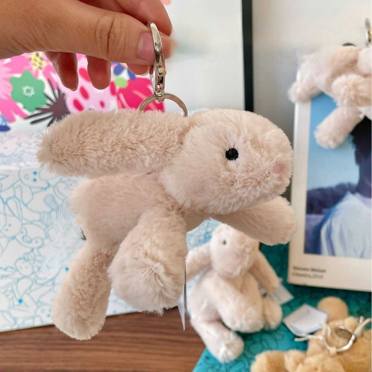 new Smudge rabbit pendant cute pendant soothing plush toy cute keychain doll with tags stuffed animal kawaiiXJ250524
