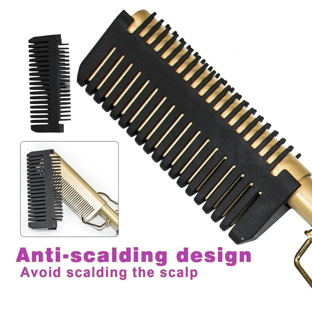 Hair Iron Straightener LCD Comb Wet And Dry Use Heating Comb Electric Environmentally Friendly Alloy Curler Iron 250520