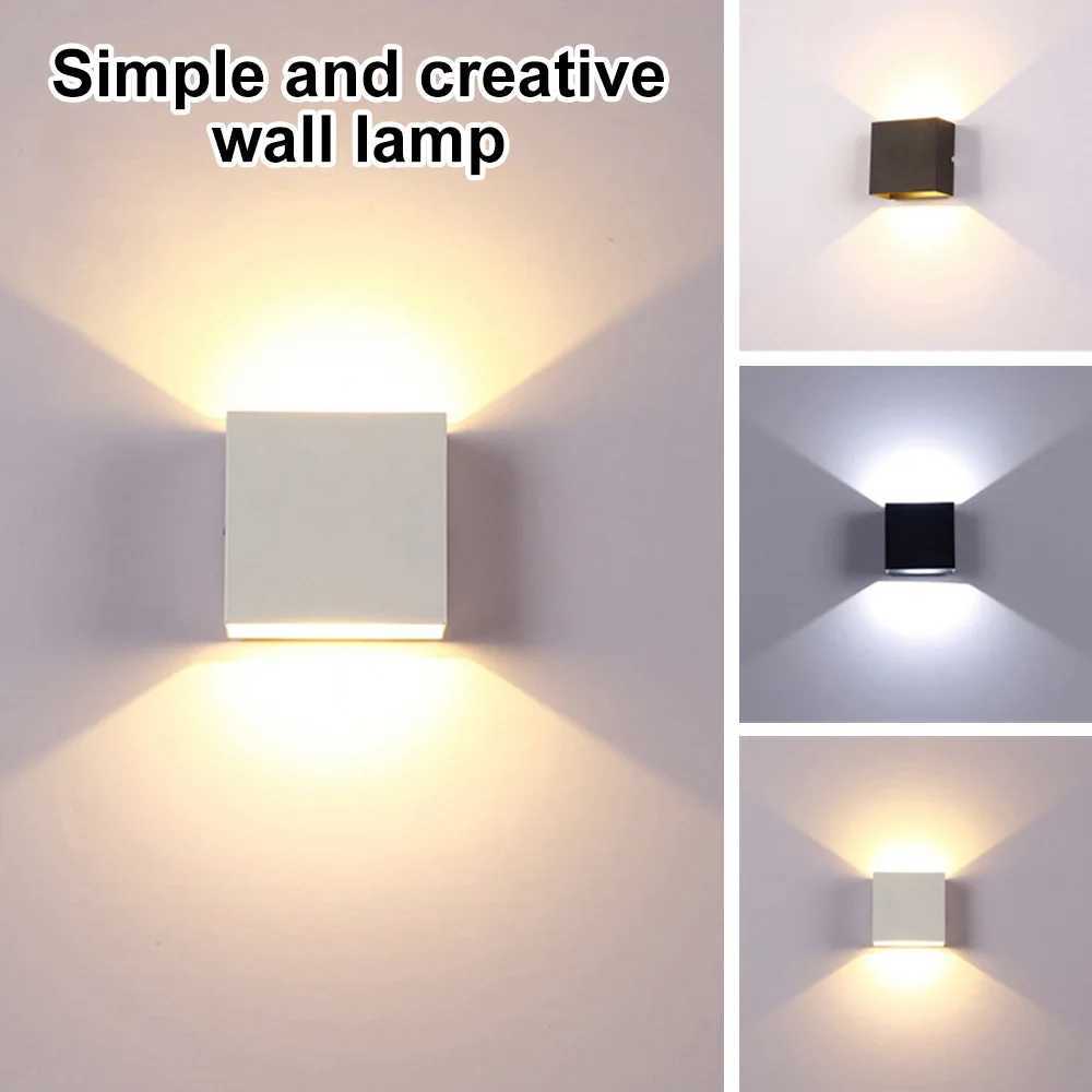 6W/12W LED Wall Light Outdoor Porch Garden Wall Lamp Indoor Bedroom Bedside Decoration Lighting Lamp AluminiumXJ250526