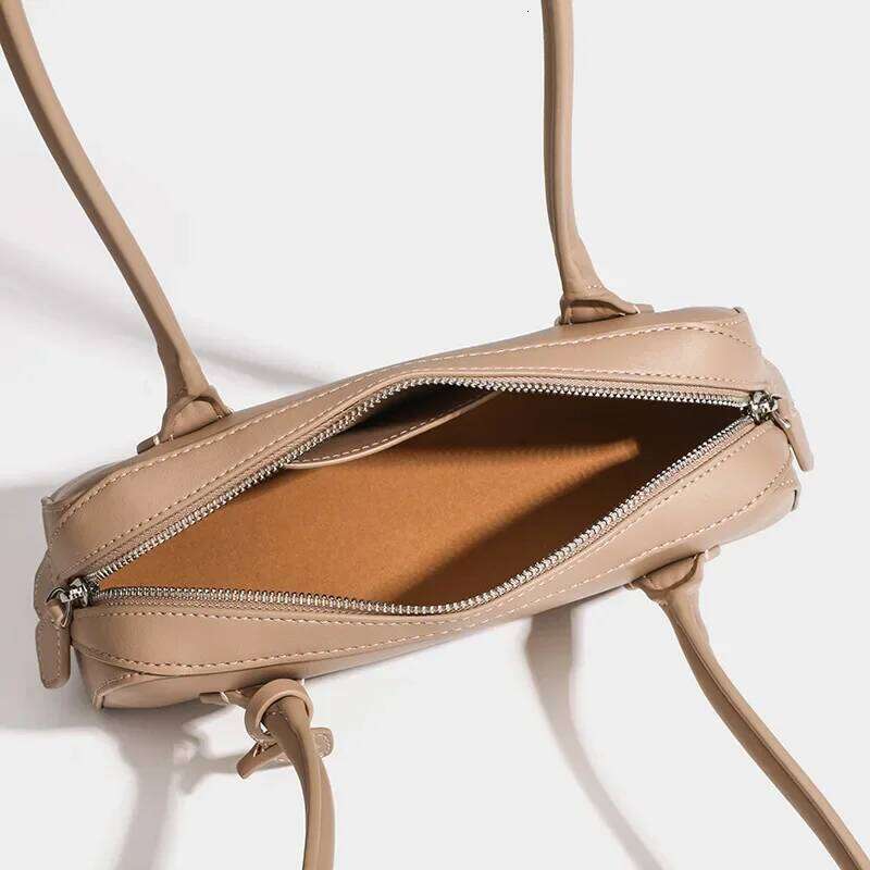 French Niche Sausage Vintage Underarm Bag Genuine Leather Women's Handbag Casual Commuting Versatile Single Shoulder