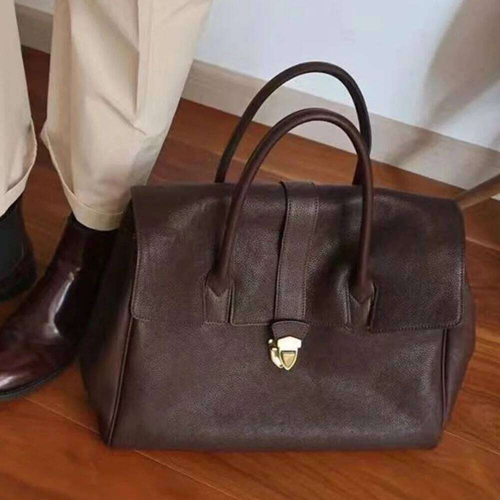 England Style Handbag for Women PU Leather Tote Retro Solid Shoulder Crossbody Large Capacity Top handle Bag bag