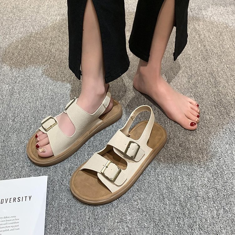 Soft soled sandals for women summer 2025 new flat bottomed fashionable beach shoes Roman sandals for students Casual Shoes Ddmysaturn