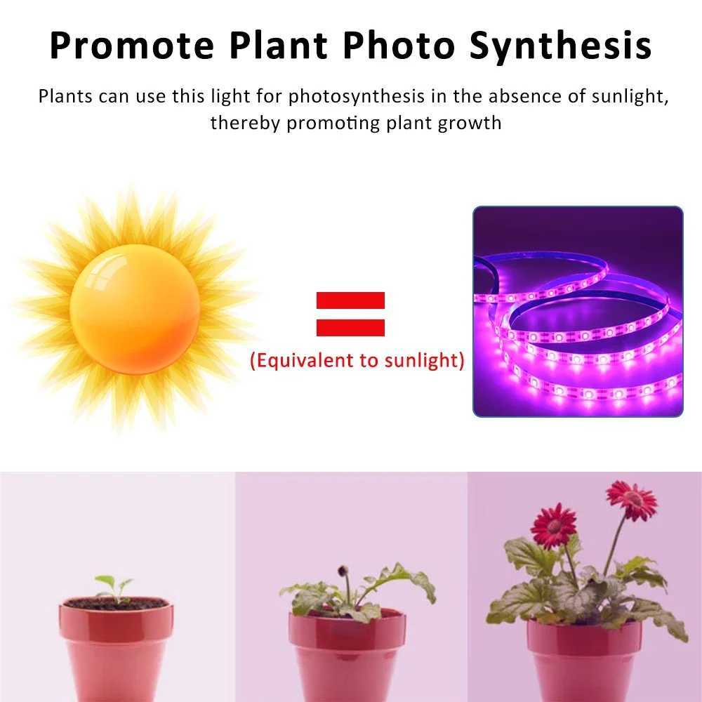 5V USB Plant Grow LED Strip Light Full Spectrum Lamp Phyto Lamps For Plants Greenhouse Hydroponic Growing IP65 4m 5m 1M 2M 3MXJ250526