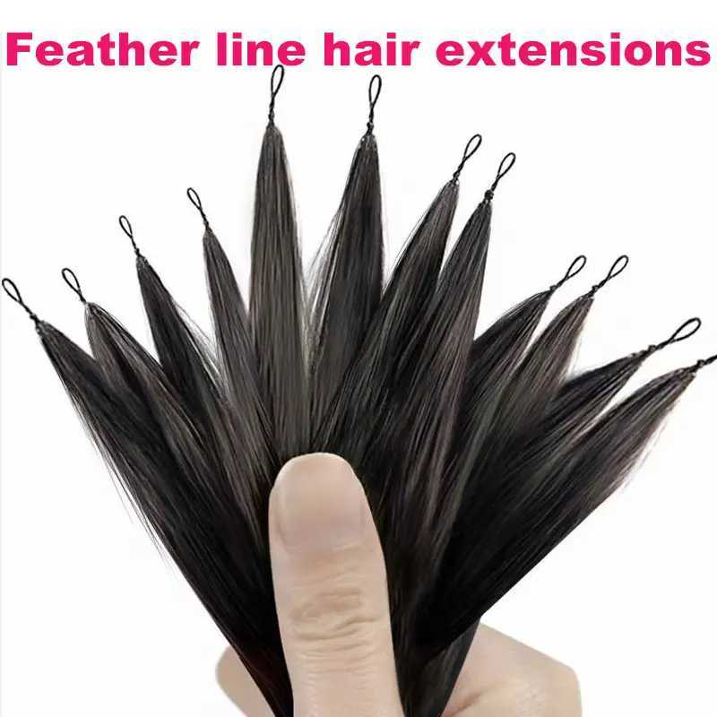 Feather Line Virgin Hair Extensions 100% Human Hair Extensions Long Straight 18-28inch Feather Hair Extensions 50-200pcs/Lot S25526