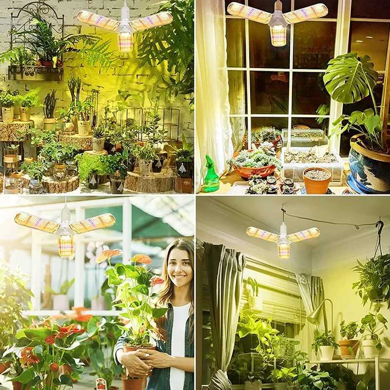 48W Full Spectrum E27 Plant Growing Light Foldable LED Grow Light Bulb Plant Lamp Indoor Plants Flower Seedling Growth LightingXJ250526