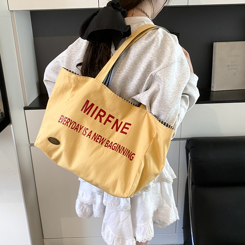 2025 New Korean Large Capacity Casual for Women Lazy Style Letter Ins Tote Commuter Shoulder Bag